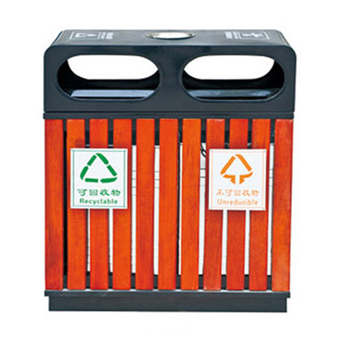鋼木垃圾桶