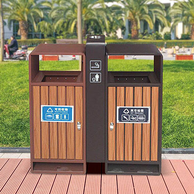 鋼木垃圾桶